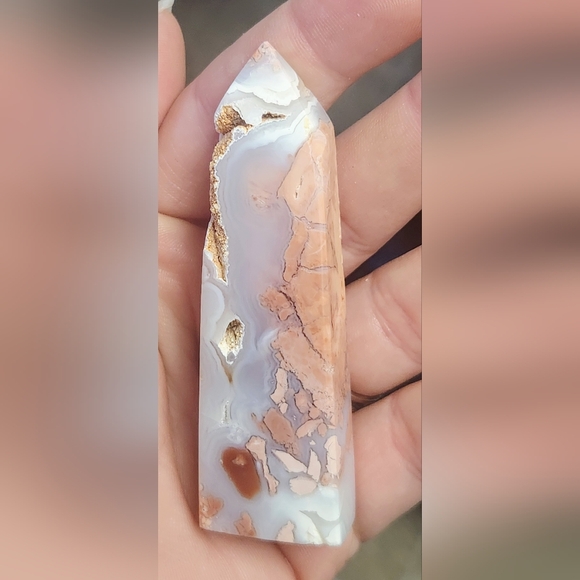 Cotton Candy Pink Agate Crystal Tower - Picture 6 of 8